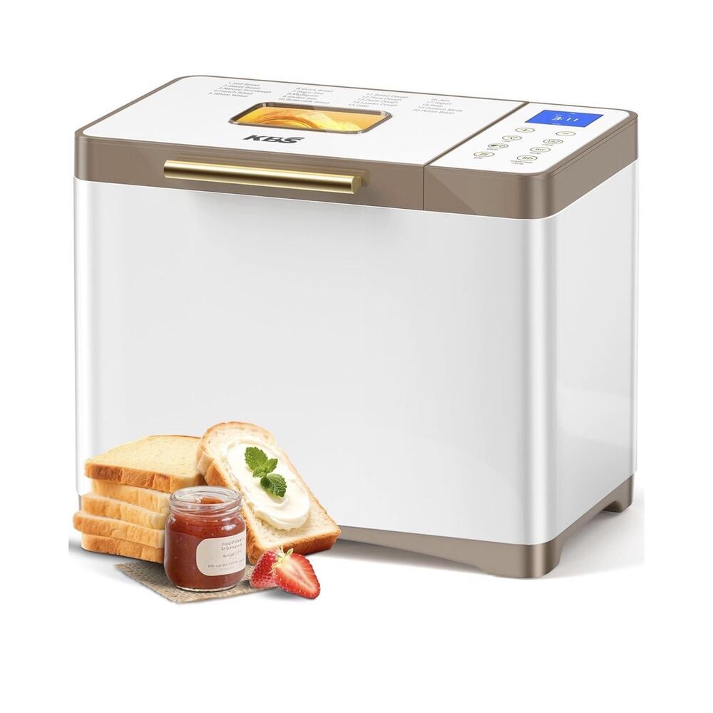 20-IN-1 Bread Maker with Custom Program, 650W Bread Machine with Nonstick Cer...